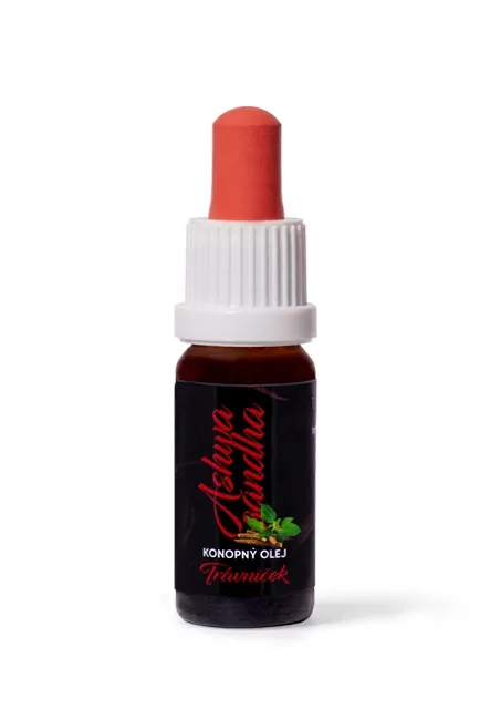 Cannabis 7,5 % (tetra extrakt) konopný olej s Ashwagandhou - 10 ml - Trávniček