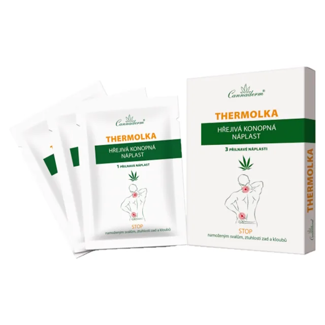 CANNADERM Thermolka hřejivá konopná náplast 3 ks