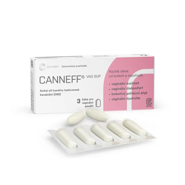 CANNEFF VAG SUP Vaginální čípky 3 kusy