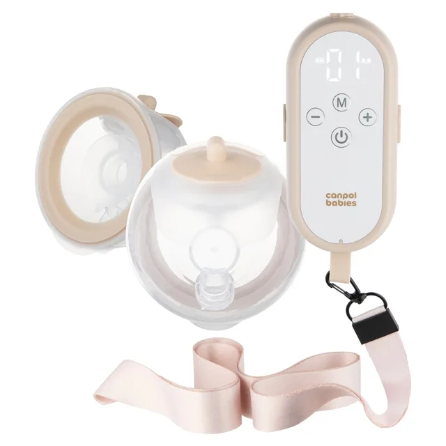 Canpol babies Dvojitá elektrická hands-free odsávačka mateřského mléka do podprsenky MilkShell 1 ks