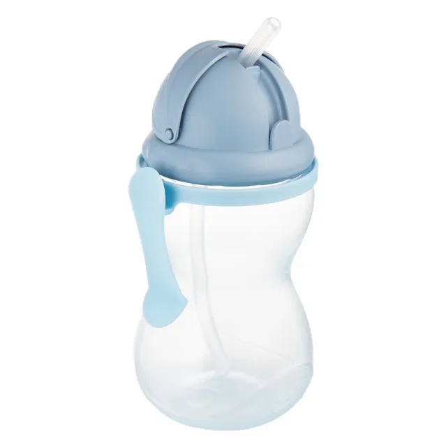CANPOL BABIES Láhev sportovní se slámkou modrá 370 ml