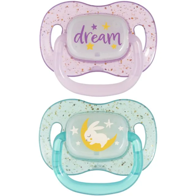 Canpol babies NIGHTGLOW Girl dudlík 0-6 m 2 ks