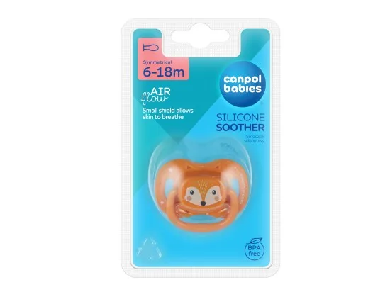 Canpol Babies šidítko silikonové symetrické 6-18 m, mix variant