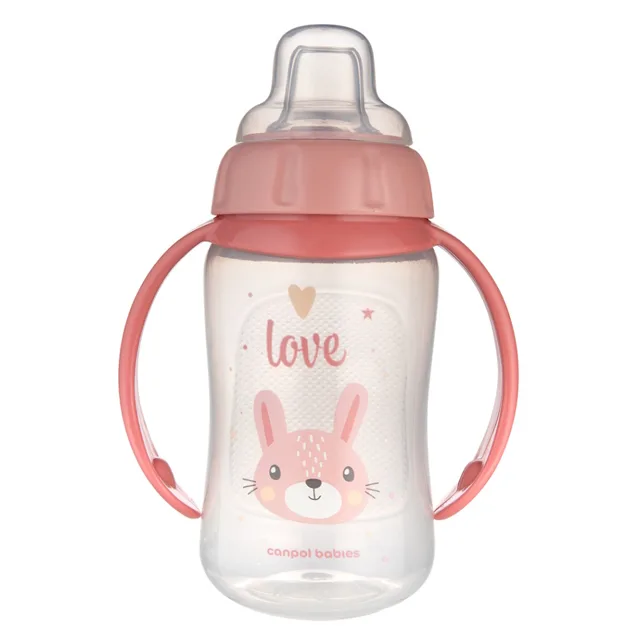 CANPOL BABIES Tréninkový hrníček s úchyty cute animals zajíc 320 ml