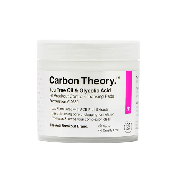 Carbon Theory Facial Cleansing Pads odličovací tampóny 60 ks