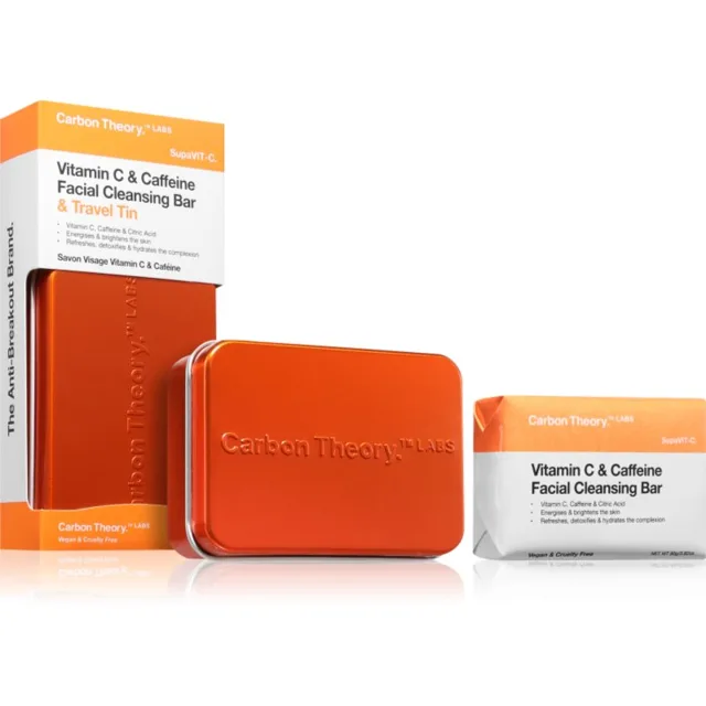 Carbon Theory SupaVIT-C Facial Cleansing Bar čisticí mýdlo na obličej s vitaminem C 80 g
