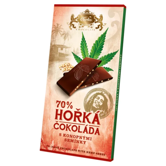 CARLA Hořká čokoláda 70 % s konopným semínkem 80 g