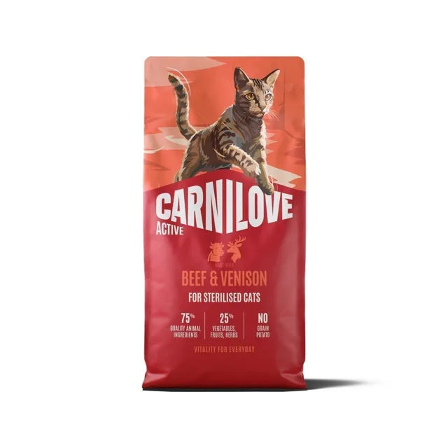 CARNILOVE Active Cat Beef and Venison Sterilised 6 kg hovězí a jelení maso, pro kastrované kočky