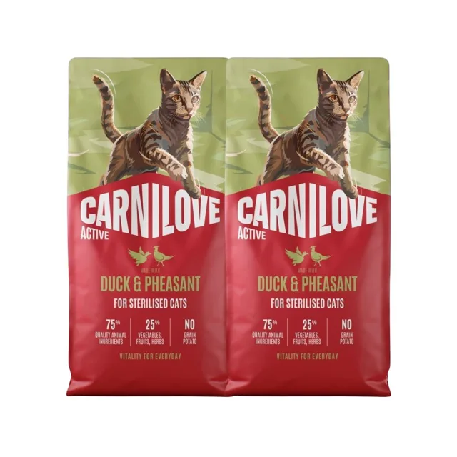 CARNILOVE Active Cat Duck &amp; Pheasant Sterilized 2x6 kg kachna a bažant, pro sterilizované kočky