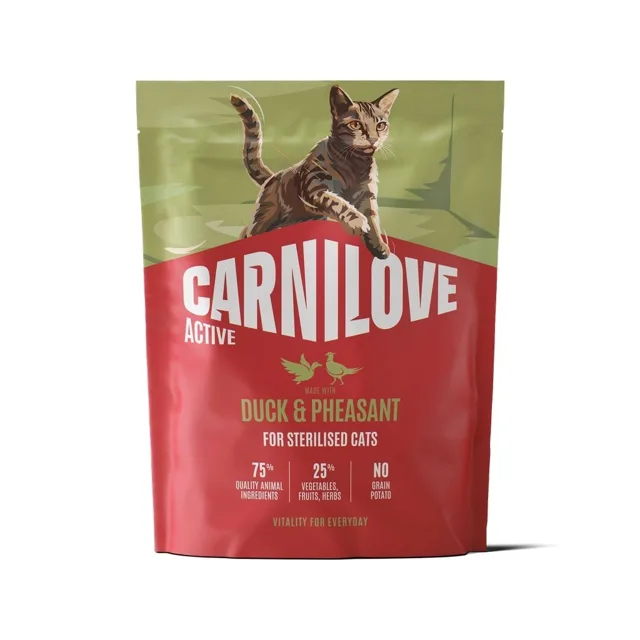 CARNILOVE Active Cat Duck and Pheasant Sterilised 400 g kachna a bažant, pro kastrované kočky