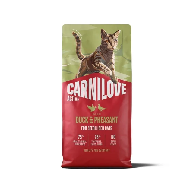 CARNILOVE Active Cat Duck and Pheasant Sterilised 6 kg kachna a bažant, pro kastrované kočky