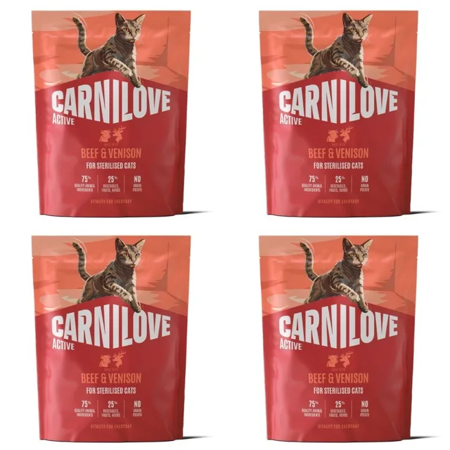 CARNILOVE Active Cat Hovězí a zvěřina Sterilizované 4x400 g hovězího a zvěřinového masa, pro sterilizované kočky