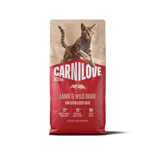 CARNILOVE Active Cat Lamb and Wild Boar Sterilised 6 kg jehněčí a divočák, pro kastrované kočky