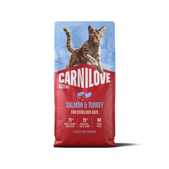 CARNILOVE Active Cat Salmon and Turkey Sterilised 6 kg losos a krůta, pro kastrované kočky