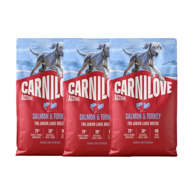 CARNILOVE Active Dog Salmon &amp; Turkey 3x4 kg Junior Large Breeds losos a krůta, pro dorůstající juniory velkých plemen