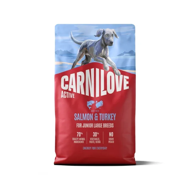 CARNILOVE Active Dog Salmon &amp; Turkey 4 kg Junior Large Breeds losos a krůta, pro dorůstající juniory velkých plemen
