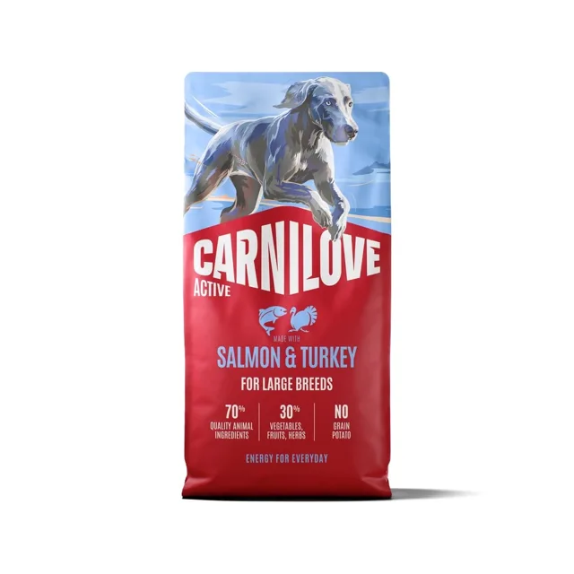 CARNILOVE Active Dog Salmon &amp; Turkey Adult Large Breeds 12 kg losos a krůta, pro dospělé psy velkých plemen