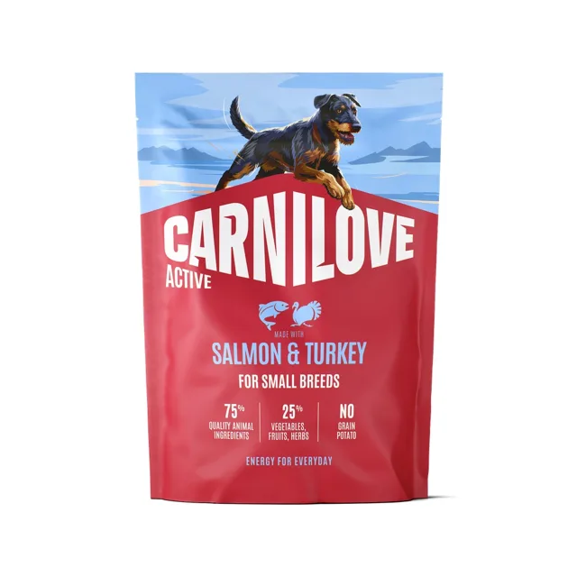 CARNILOVE Active Dog Salmon &amp; Turkey Adult Small Breeds 1,5 kg losos a krůta, pro dospělé psy malých plemen