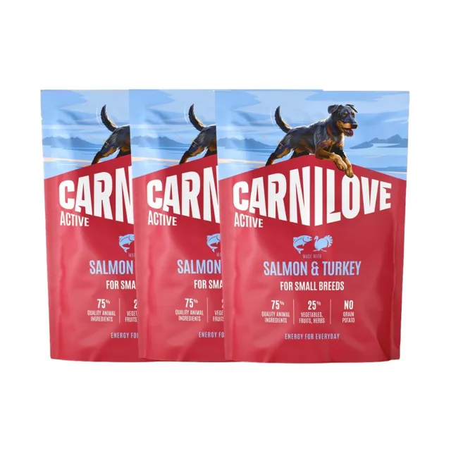 CARNILOVE Active Dog Salmon &amp; Turkey Adult Small Breeds 3x1,5 kg losos a krůta, pro dospělé psy malých plemen