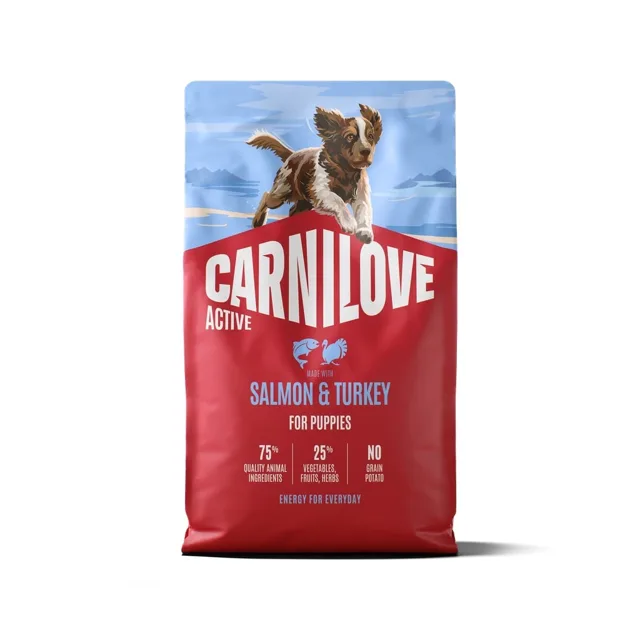 CARNILOVE Active Dog Salmon &amp; Turkey Puppies 4 kg losos a krůta, pro dorůstající štěňata