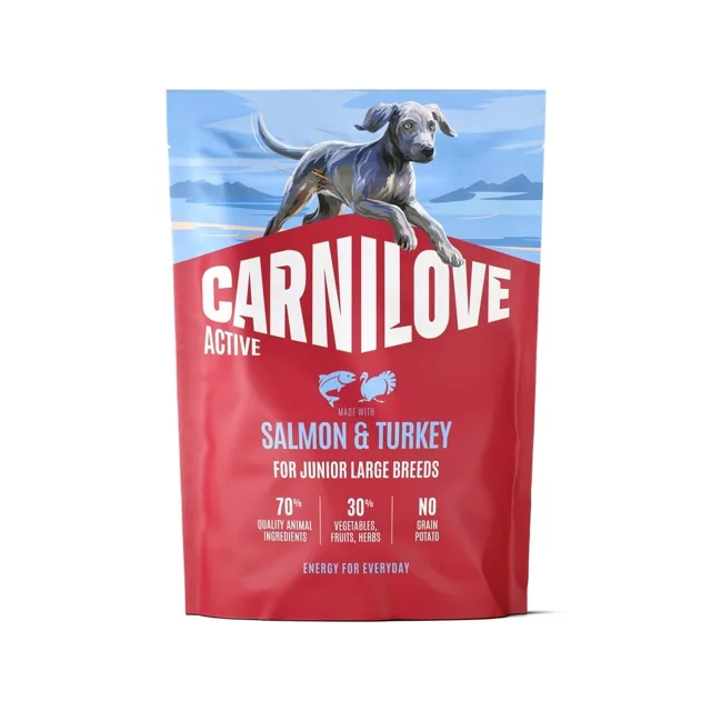 CARNILOVE Active Dog Salmon and Turkey Junior Large Breeds 1,5 kg losos a krůta, pro dorůstající juniory velkých plemen