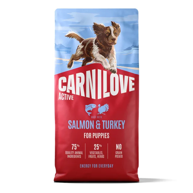 Carnilove Active Puppies s lososem a krůtou - Výhodné balení: 2 x 12 kg