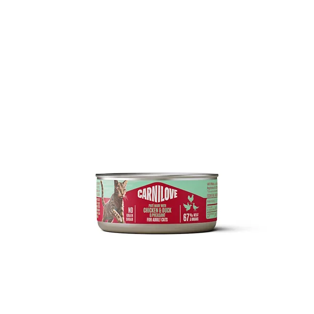 CARNILOVE Cat can paštika pro kočky kuře, kachna, bažant 100 g