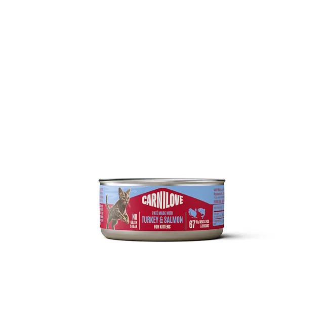 CARNILOVE Cat can paštika pro koťata krůta & losos 100 g