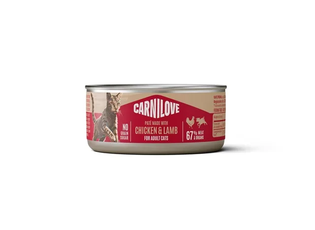 CARNILOVE Cat Can Paté Chicken and Lamb 100 g s kuřecím masem a jehněčím, paštika pro kočky