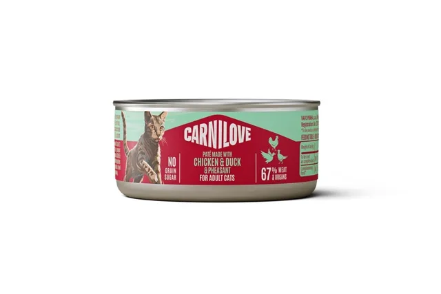 CARNILOVE Cat Can Paté Chicken, Duck and Pheasant 100 g s kuřecím masem, kachnou a bažantem, paštika pro kočky