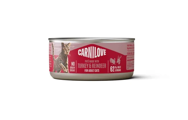 CARNILOVE Cat Can Paté Turkey and Reindeer 100 g s krůtím a sobím, paštika pro kočky