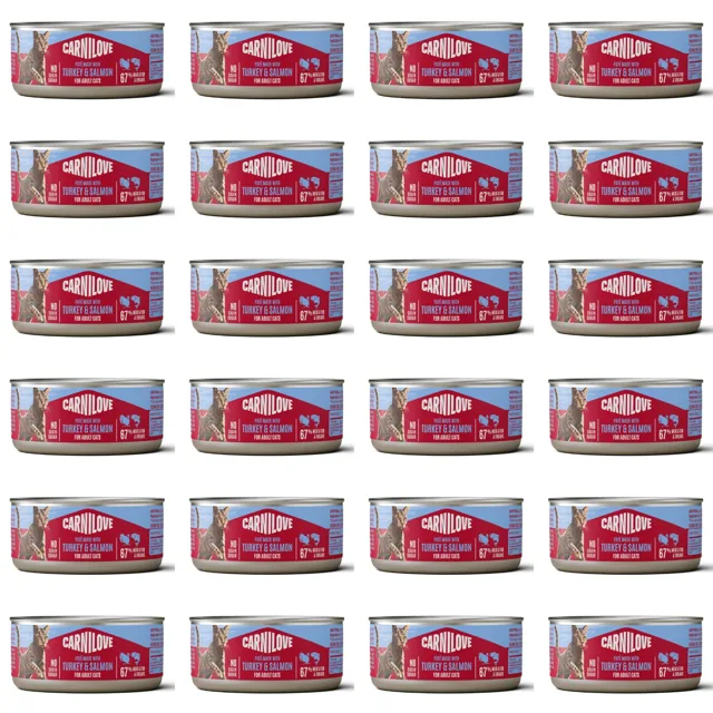 CARNILOVE Cat Can Paté Turkey and Salmon 24x100 g s krůtím masem a lososem, paštika pro kočky
