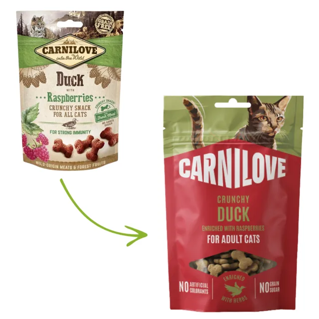 Carnilove Cat Crunchy Snack 50g - Duck with Raspberries