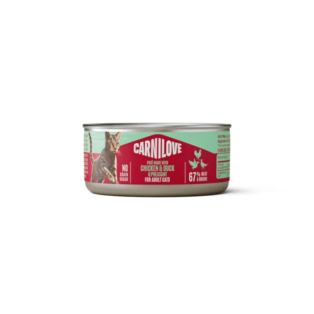 Carnilove Cat Paté 12 x 100 g - výhodné balení - kuře, kachna a bažant