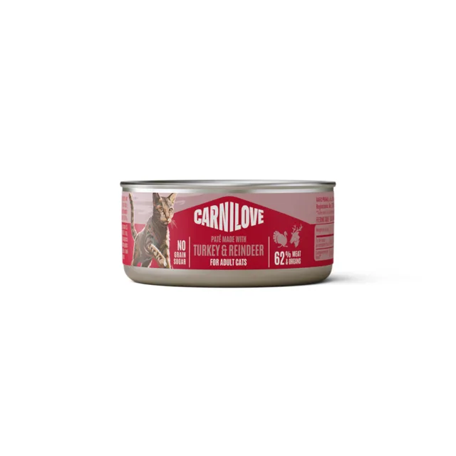 Carnilove Cat Paté 6 x 100 g - krůta a sob