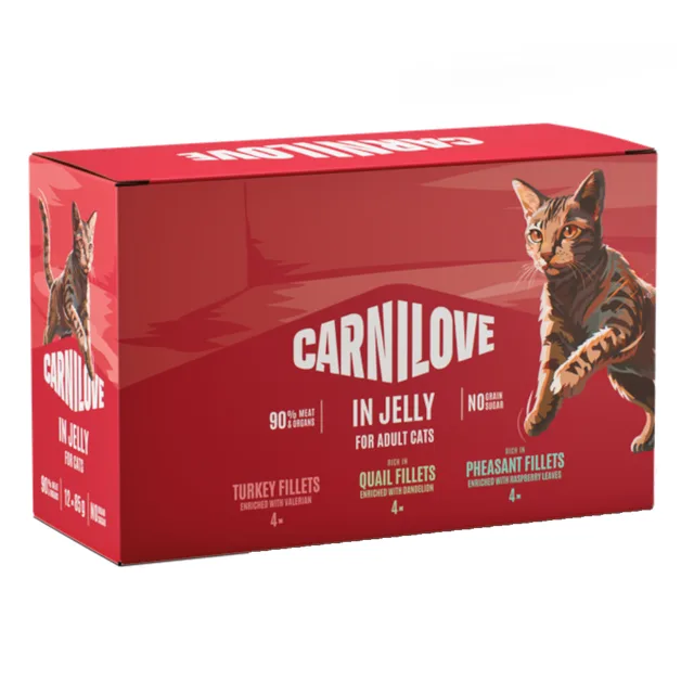 Carnilove Cat Pouch 24 x 85 g - výhodné balení - míchané balení v želé (3 druhy)