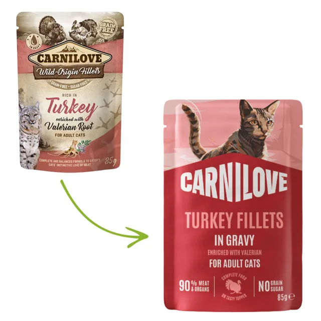 Carnilove Cat Pouch in Jelly 85g - Turkey with Valerian