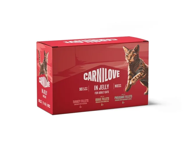 CARNILOVE Cat Pouch Jelly Multipack 12x85 g sada filetů v želé pro dospělé kočky