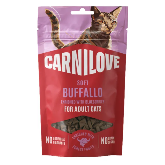 Carnilove Cat Soft Snack 50g - Buffalo with Blueberries
