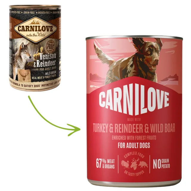 Carnilove Dog Adult Konz. Turkey &amp; Reindeer &amp; Wild Boar - 400g