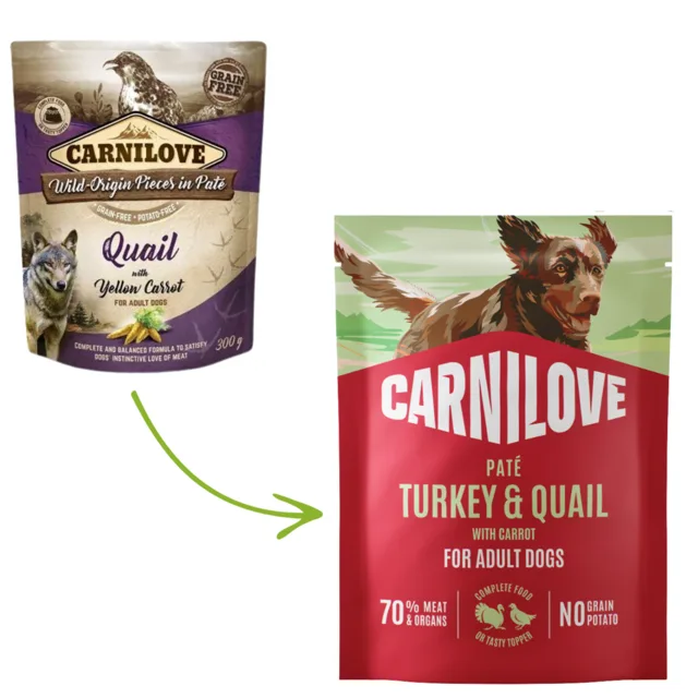 Carnilove Dog Adult Paté 300g - Turkey &amp; Quail with Carrot