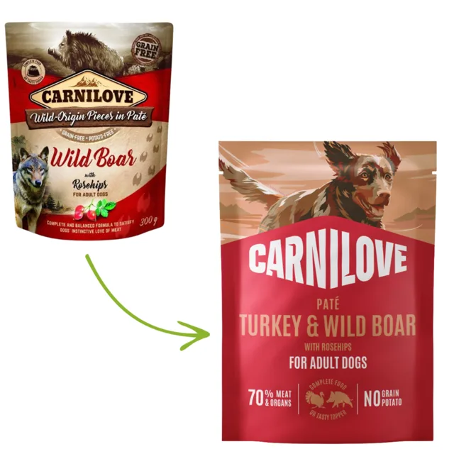 Carnilove Dog Adult Paté 300g - Turkey &amp; Wild Boar with Rosehips