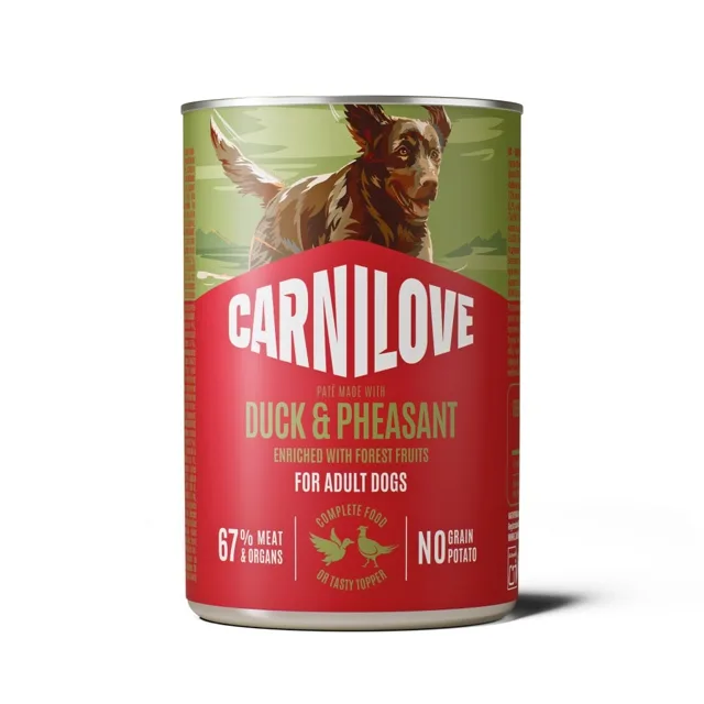 CARNILOVE Dog Can Duck and Pheasant 400g paštika s kachnou a bažantem pro dospělé psy