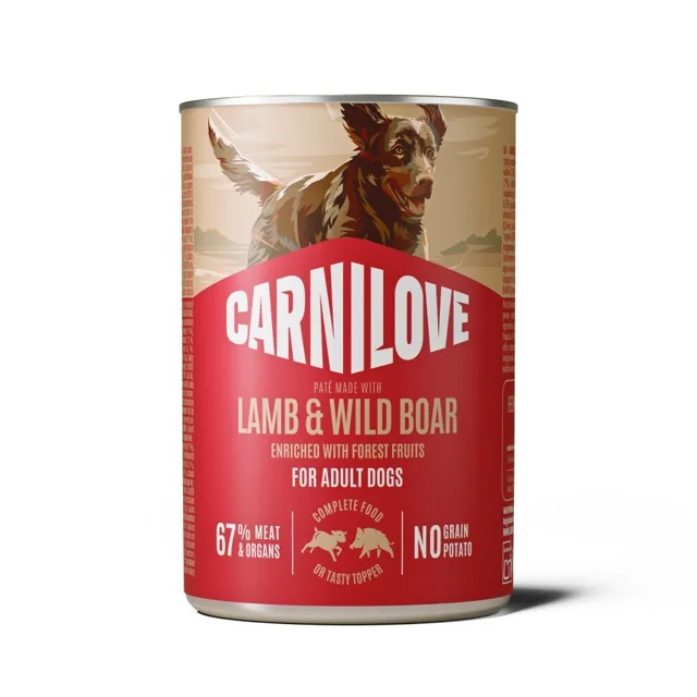 CARNILOVE Dog Can Lamb and Wildboar 400g paštika s jehněčím a divočákem pro dospělé psy