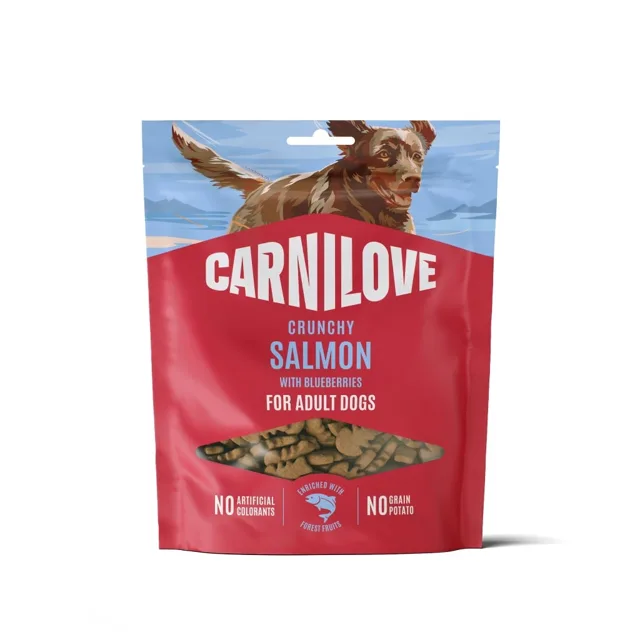 CARNILOVE Dog Crunchy Snack Salmon 200g křupavé pamlsky s lososem pro dospělé psy