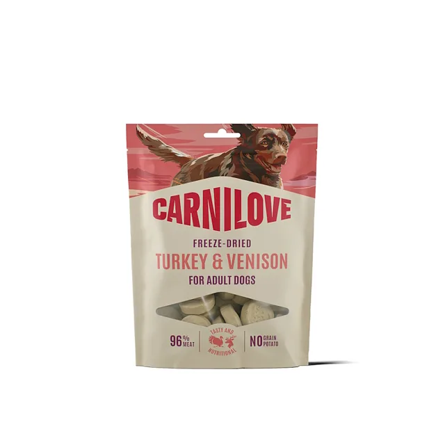 CARNILOVE Dog freeze dried sušené krůtí & jelení pro psy 60 g