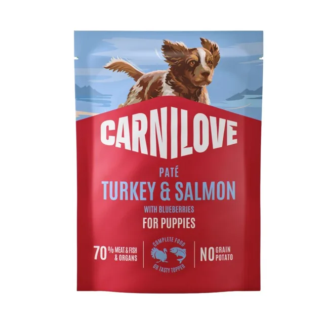 Carnilove Dog Pouch Paté Turkey&Salm.+Blueb.Puppy 300g | P59451