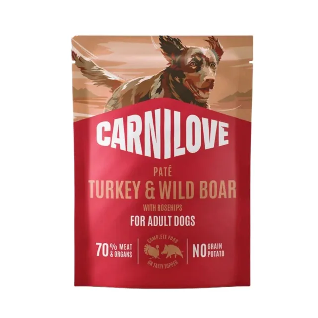 Carnilove Dog Pouch Paté Turkey&Wildboar+Ros.300g | P59449