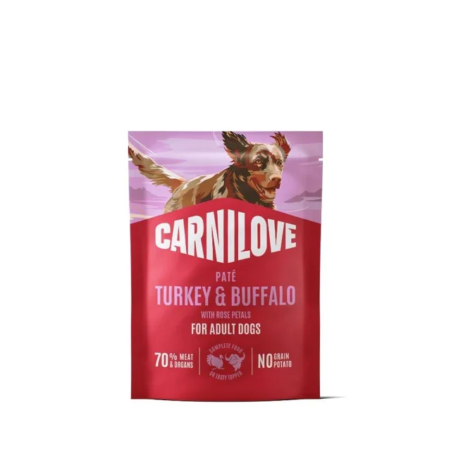 CARNILOVE Dog Pouch Turkey and Buffalo 300g paštika s krůtou a buvolím masem pro dospělé psy