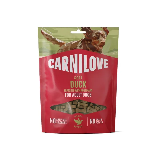 CARNILOVE Dog Soft Snack Duck 200g měkké pamlsky s kachnou pro dospělé psy
